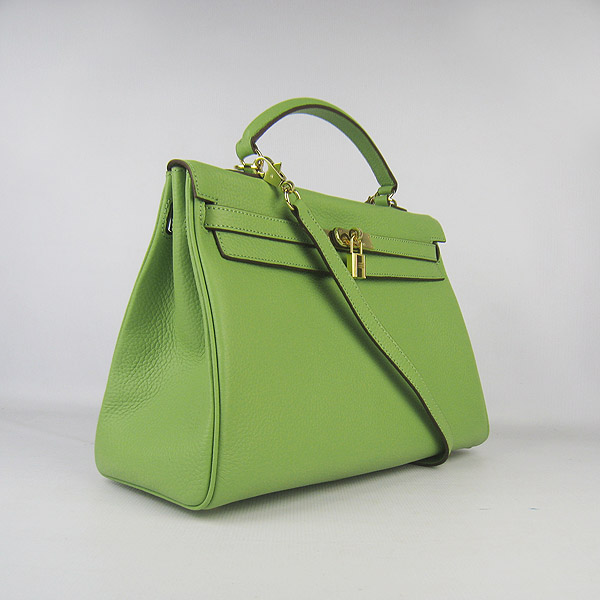 High Quality Hermes Kelly 35CM Togo Leather Bag Green 6308